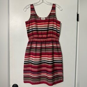 LOFT Red and Pink Sleeveless Sundress